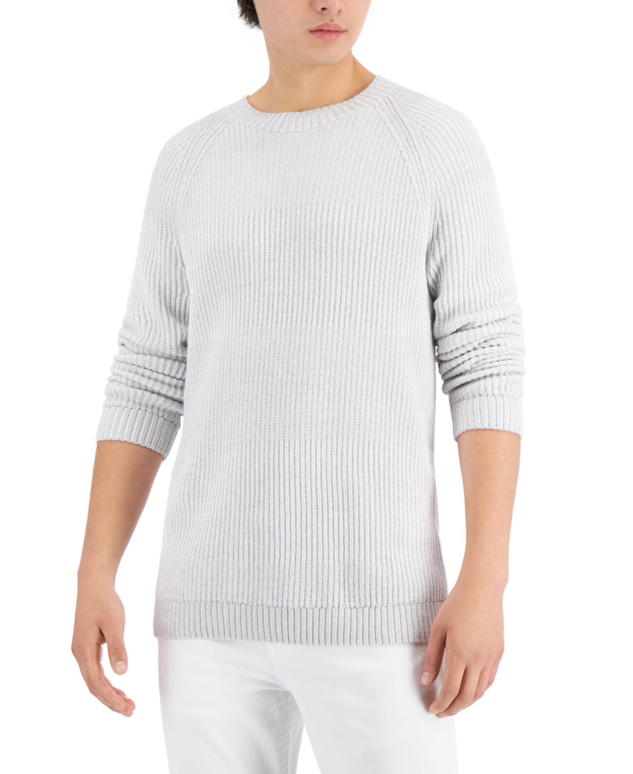Мужской плетеный свитер с круглым вырезом, созданный для Macy's I.N.C. International Concepts