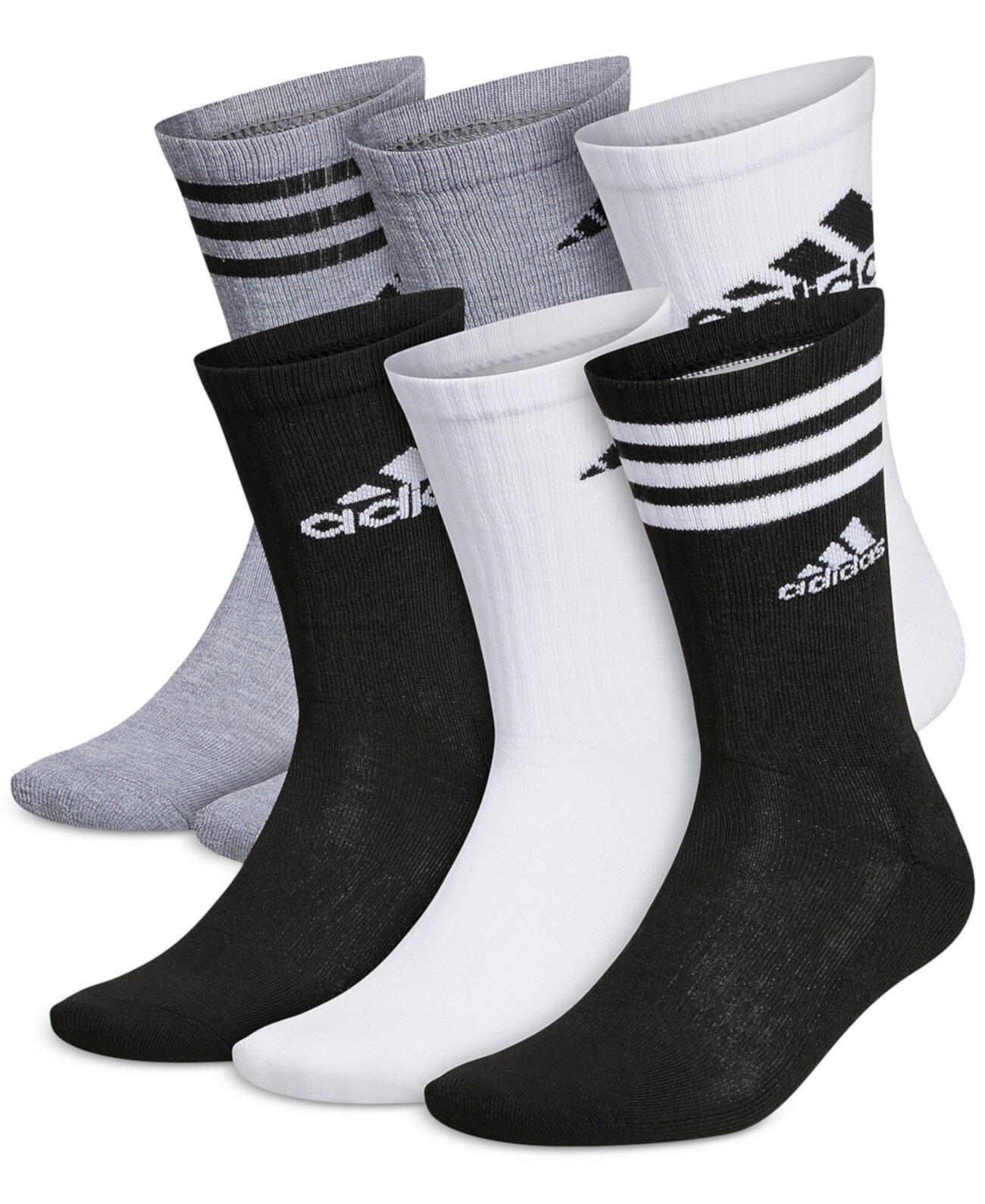 Мужские носки с круглым вырезом Athletic с мягкой подкладкой — 6 шт. Adidas