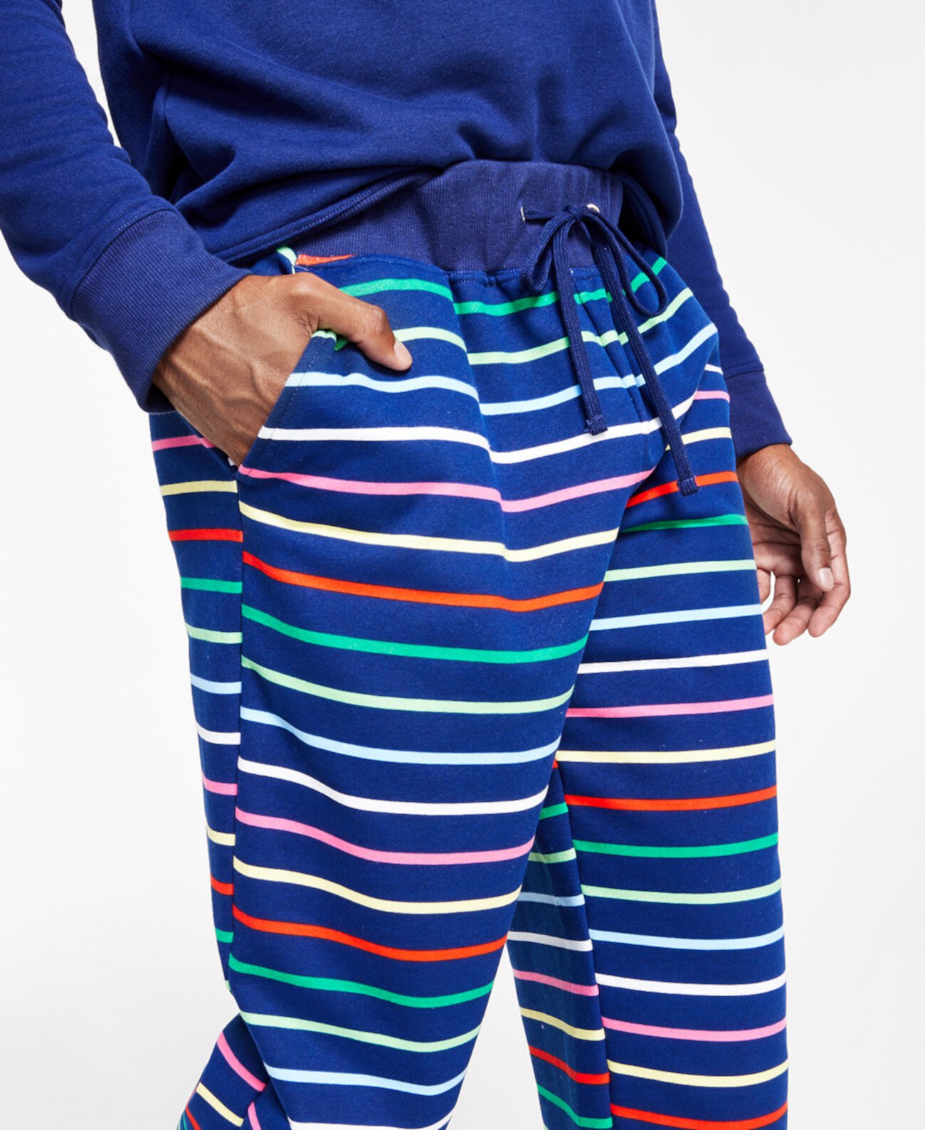 Мужские брюки-джоггеры в полоску с принтом, созданные для Macy's Charter Club