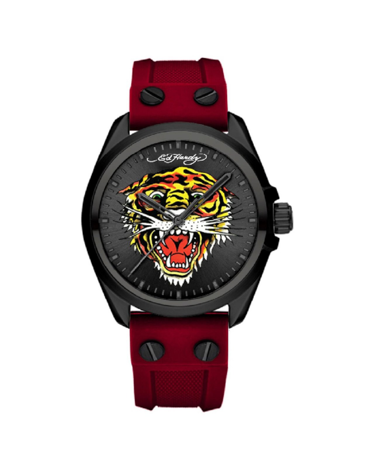 Смарт часы Ed Hardy Мужские с матовым красным силиконовым ремешком 46mm Ed Hardy