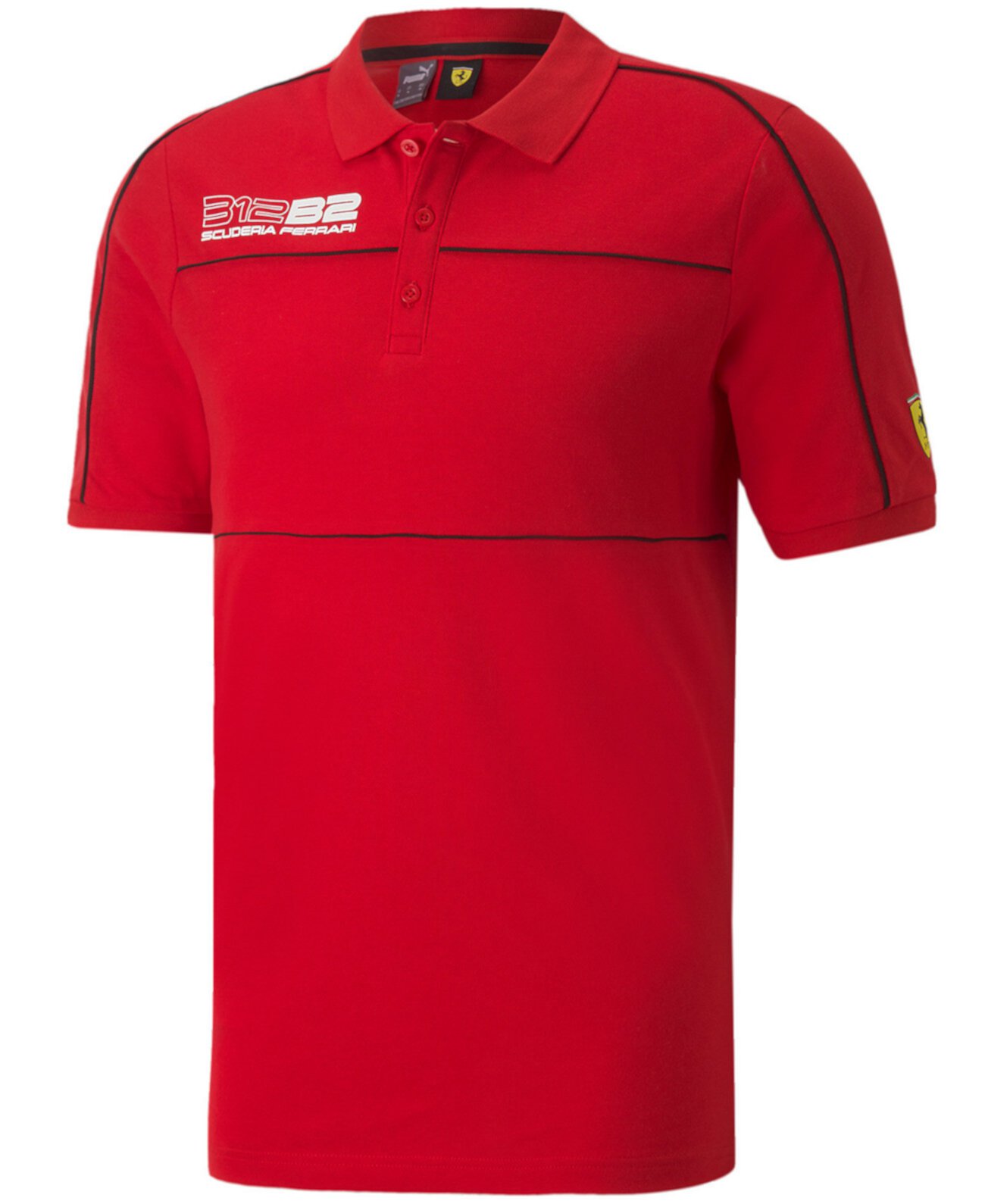 Красная мужская рубашка поло с короткими рукавами и логотипом Ferrari 312 B2 Race PUMA