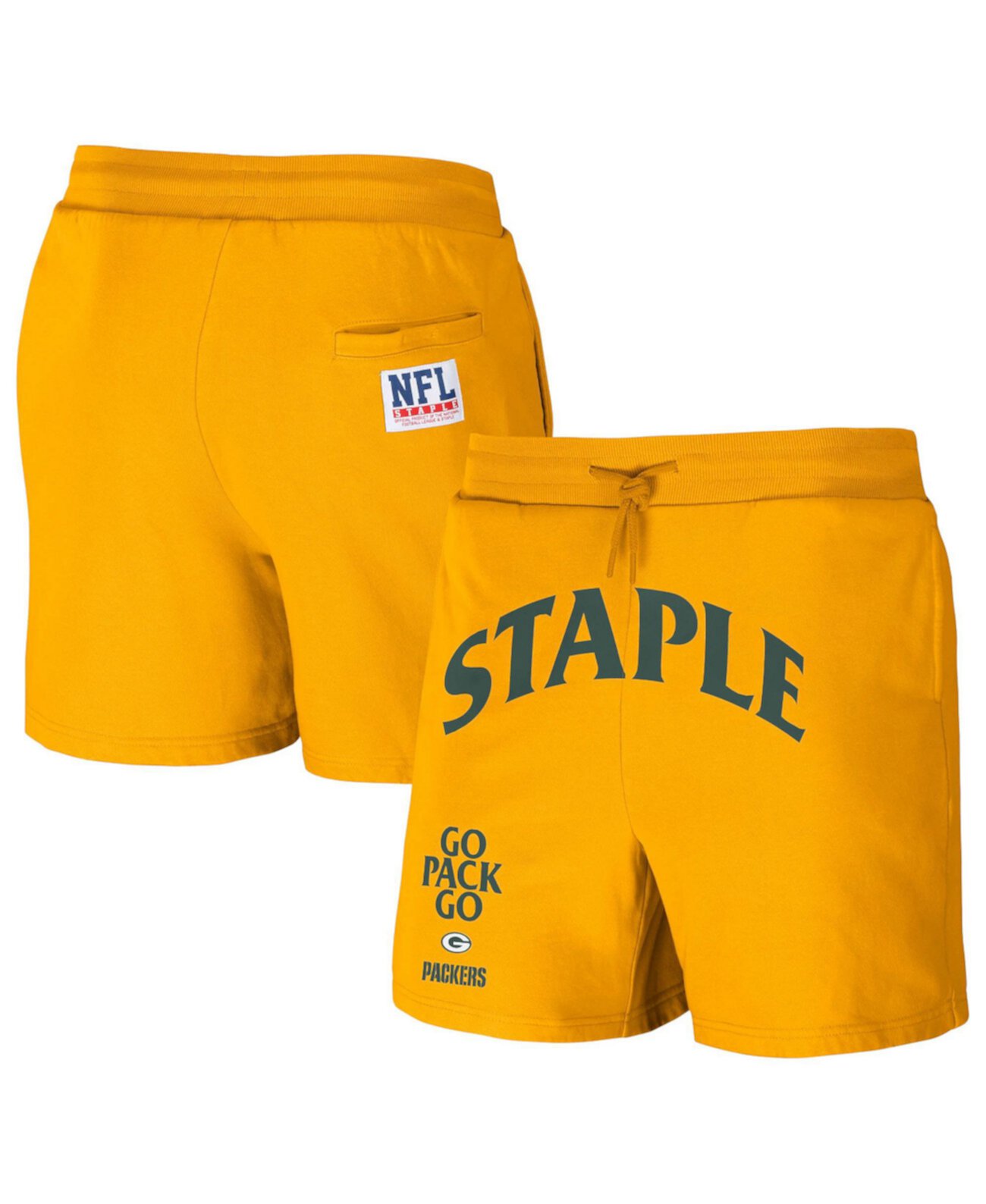 Мужские винтажные желтые флисовые шорты NFL X Staple с графикой Green Bay Packers NFL