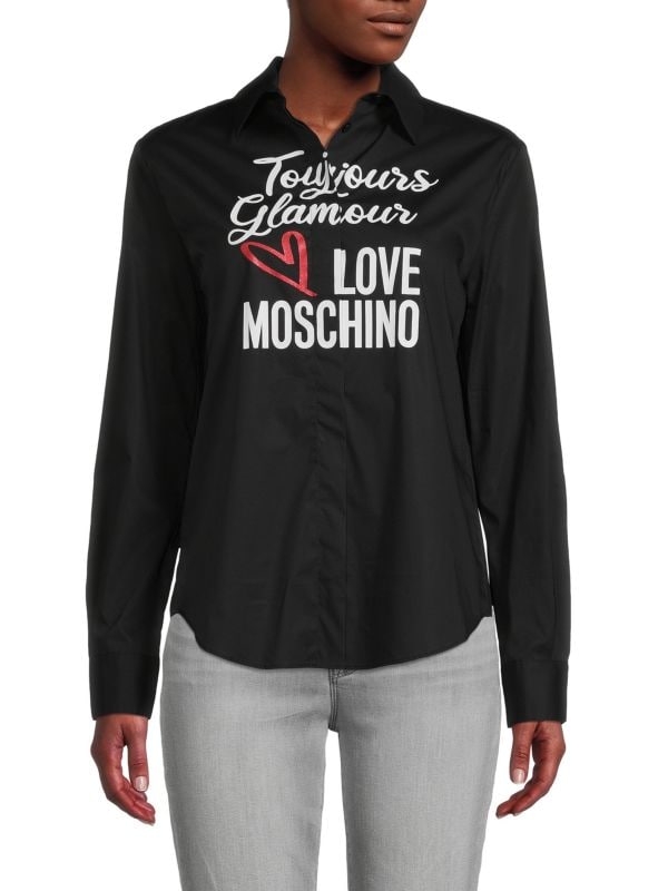 Рубашка с логотипом Camicia LOVE Moschino