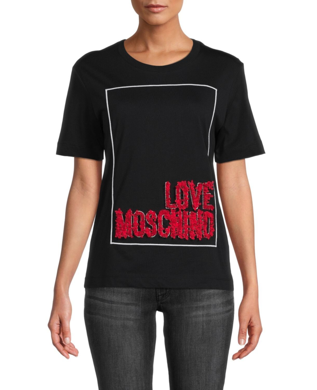 Пушистая футболка с логотипом LOVE Moschino