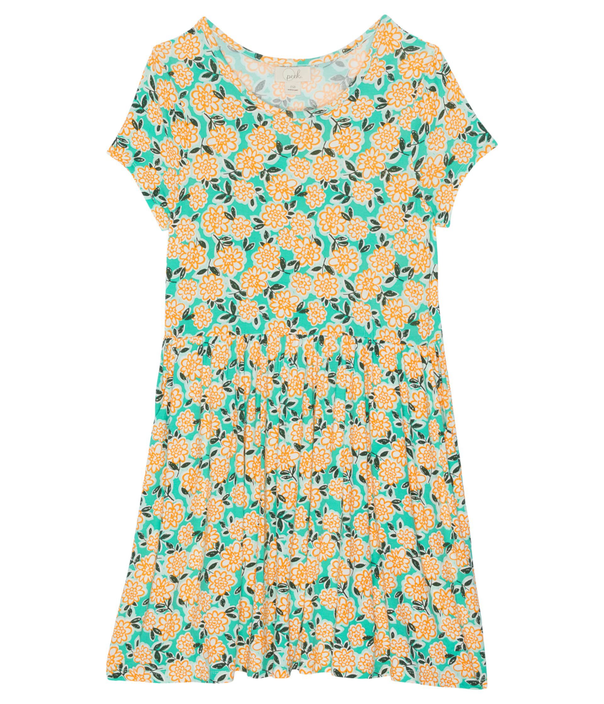 Трикотажное платье с абстрактным цветочным принтом (для малышей/маленьких детей/больших детей) PEEK