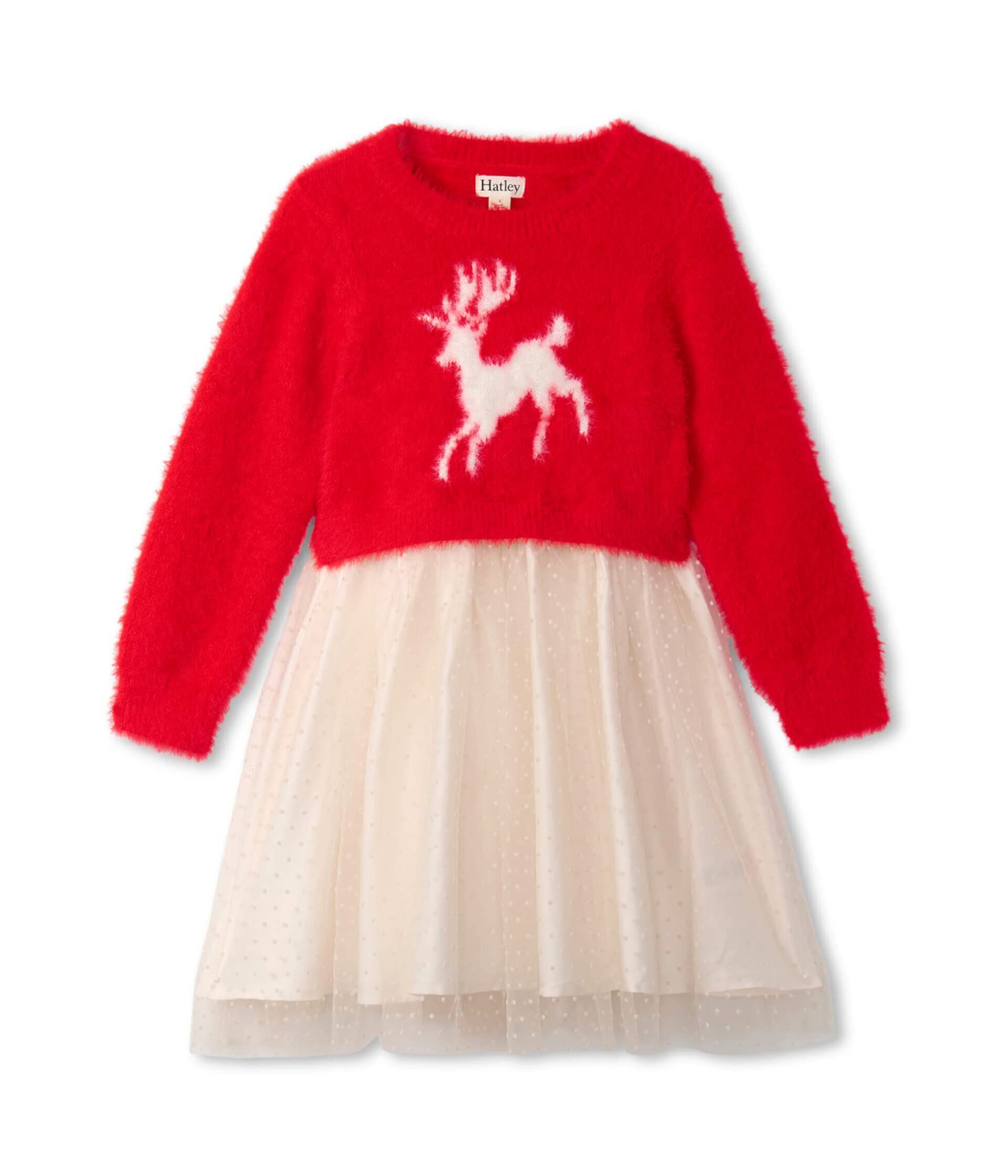 Holideer Mix Media Dress (Toddler/Little Kids/Big Kids) Hatley