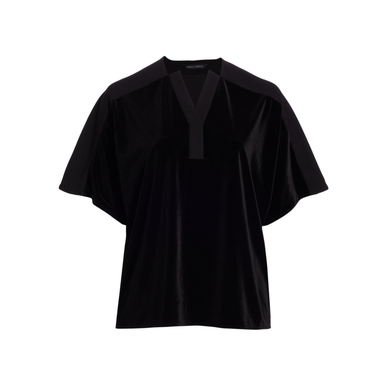 Бархатная блуза-туника с короткими рукавами Ming Wang