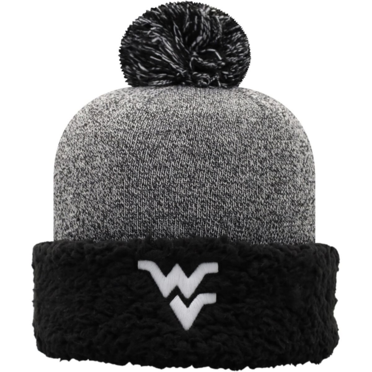 Женская черная вязаная шапка с манжетами и помпоном Top of the World, альпинисты Западной Вирджинии Top of the World