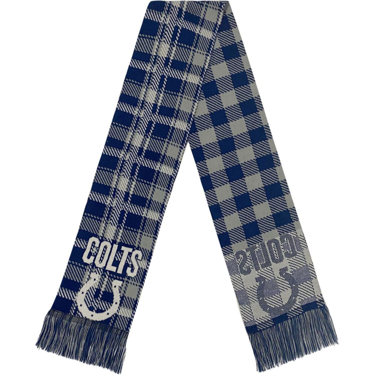 Длинный шарф FOCO Indianapolis Colts Цветная клетка Unbranded