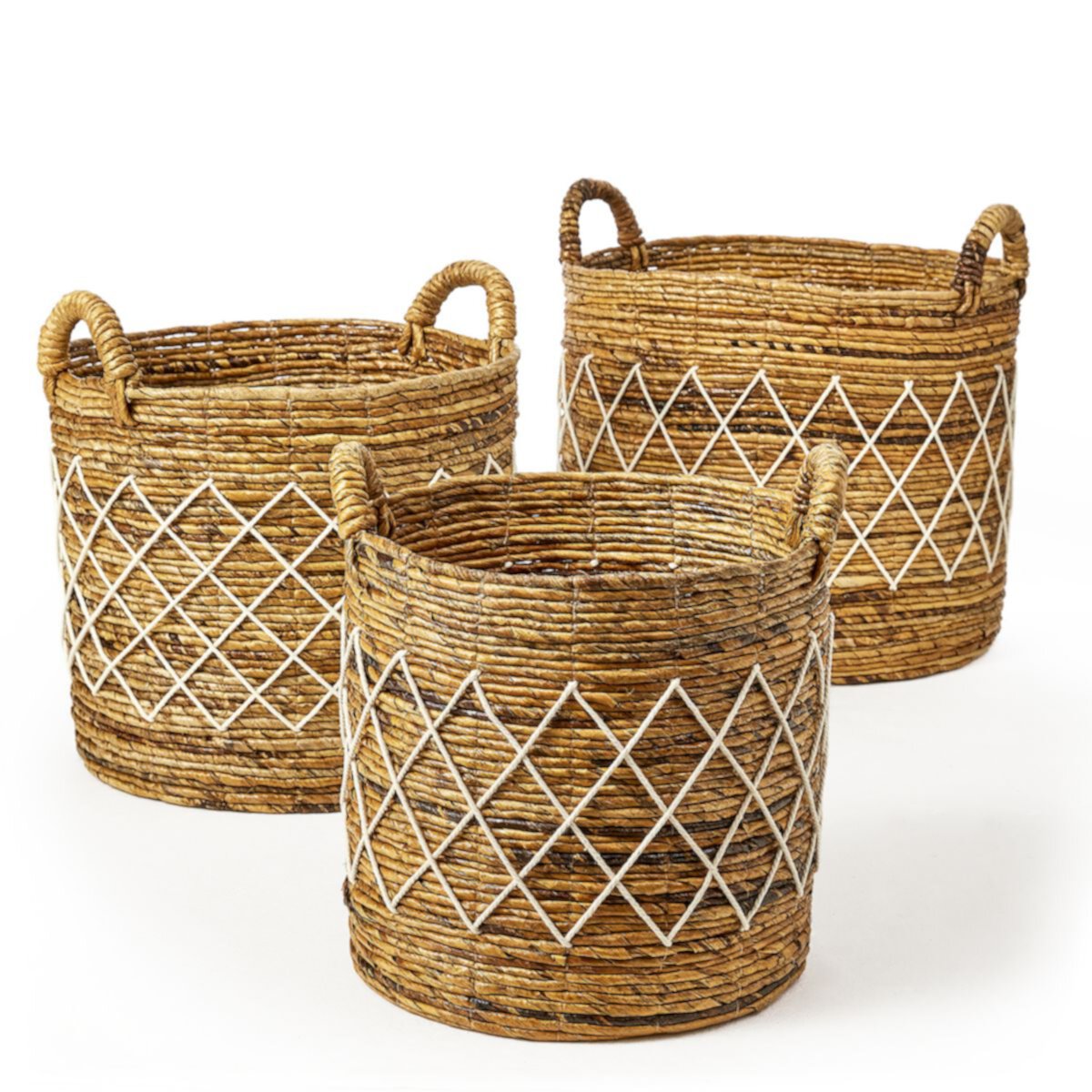 Saddle River Round Lattice Banana Basket 3-piece Set Saddle River