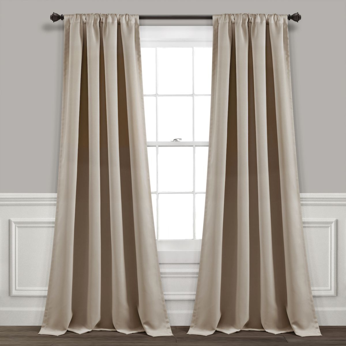 Lush Decor Insulated Rod Pocket Set of 2 Blackout Window Curtain Panels Lush Décor