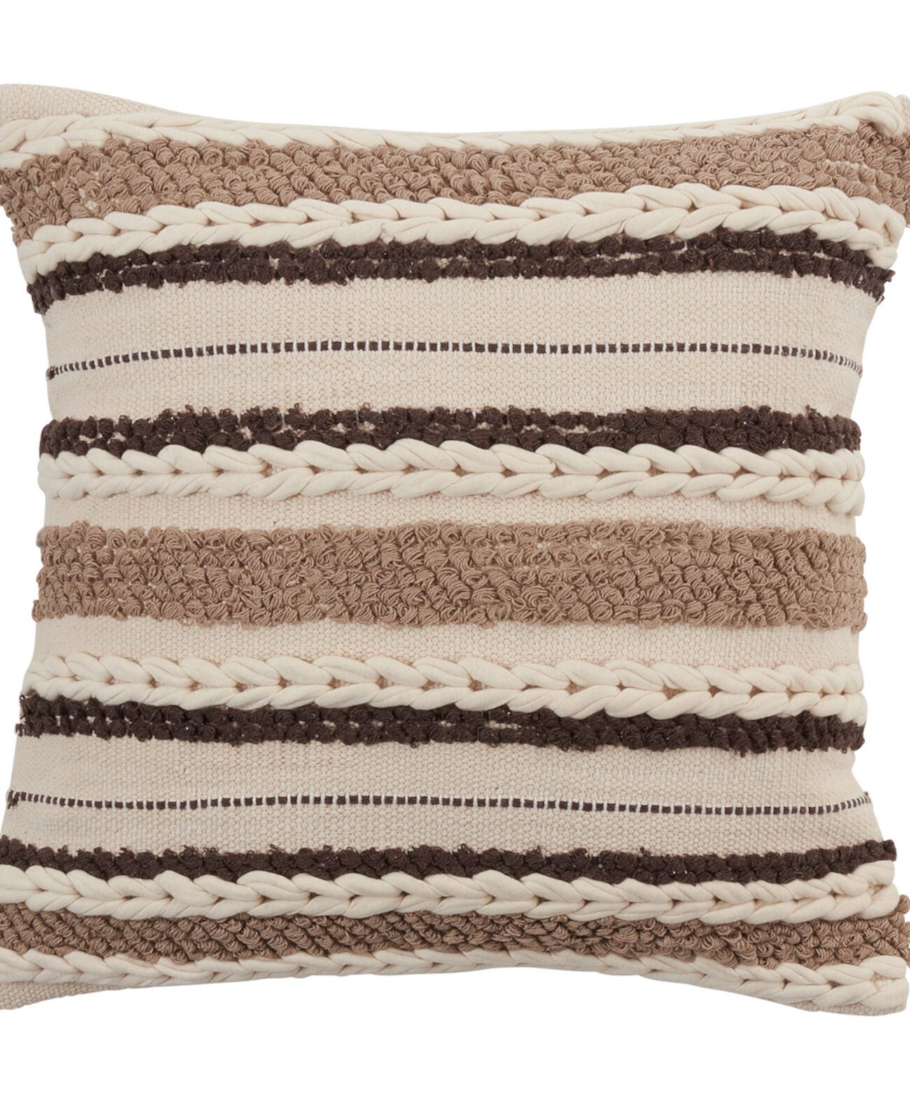 Striped Woven Decorative Pillow, 20" x 20" Saro