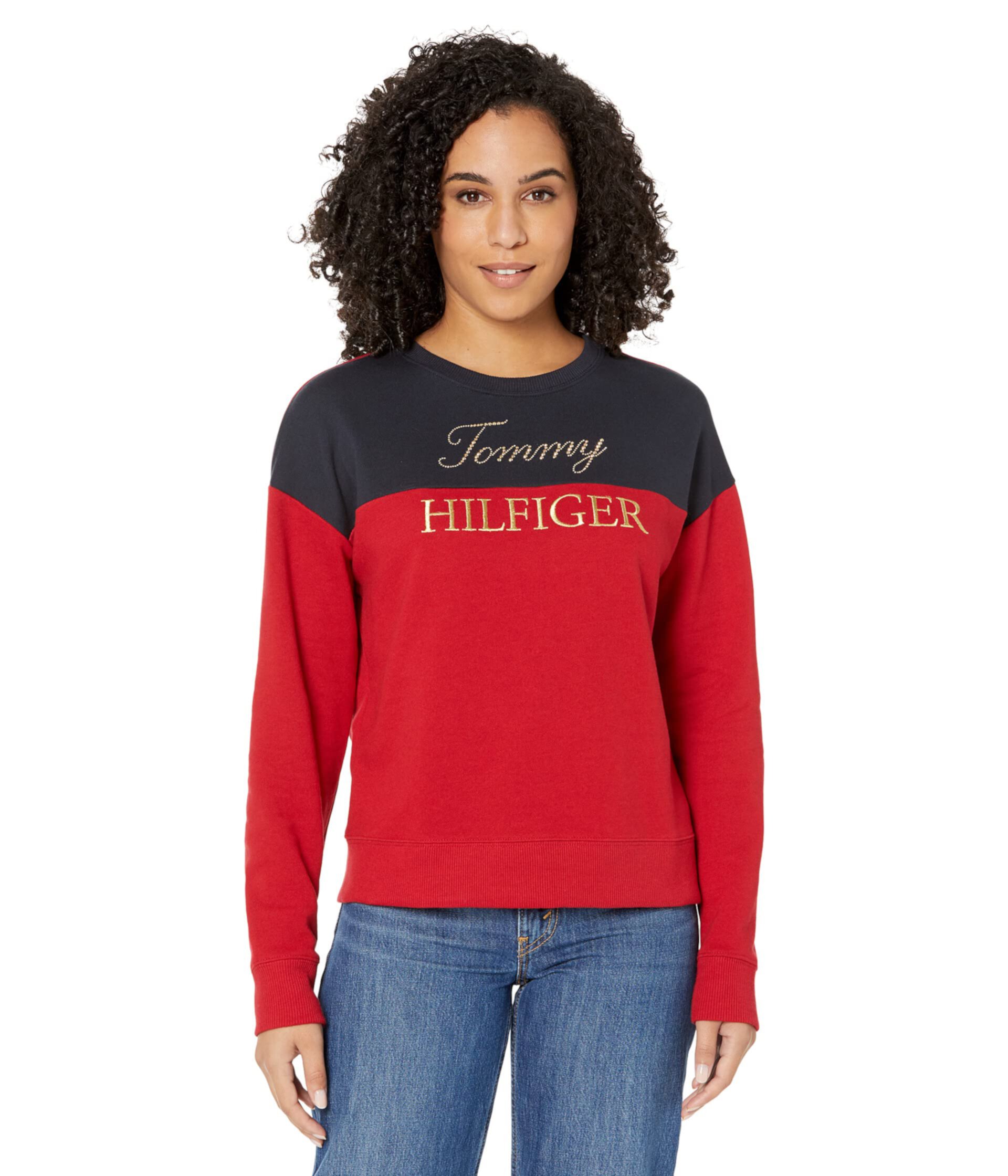 Пуловер с цветными блоками и логотипом Tommy Hilfiger