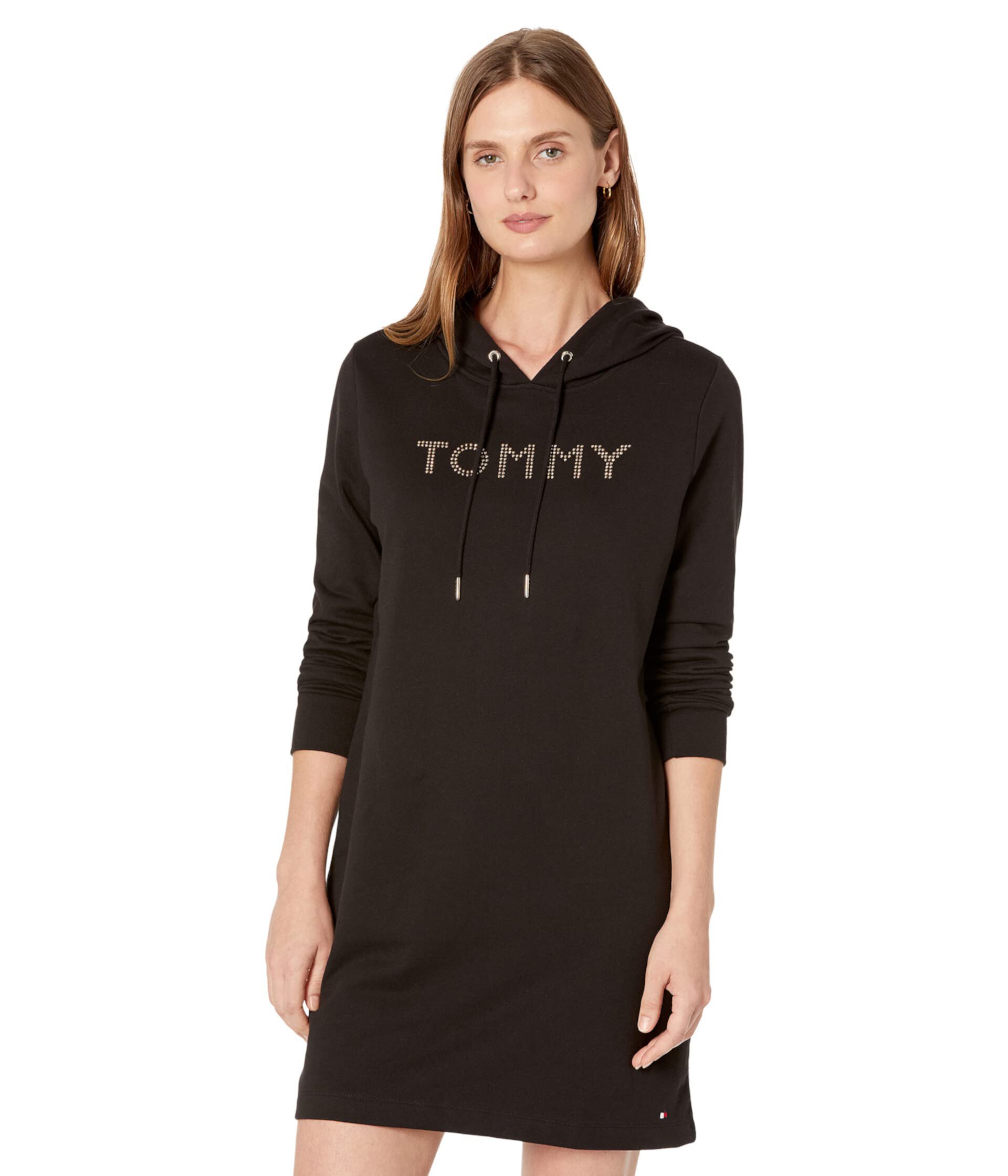 Платье-свитер с капюшоном и логотипом Tommy Hilfiger