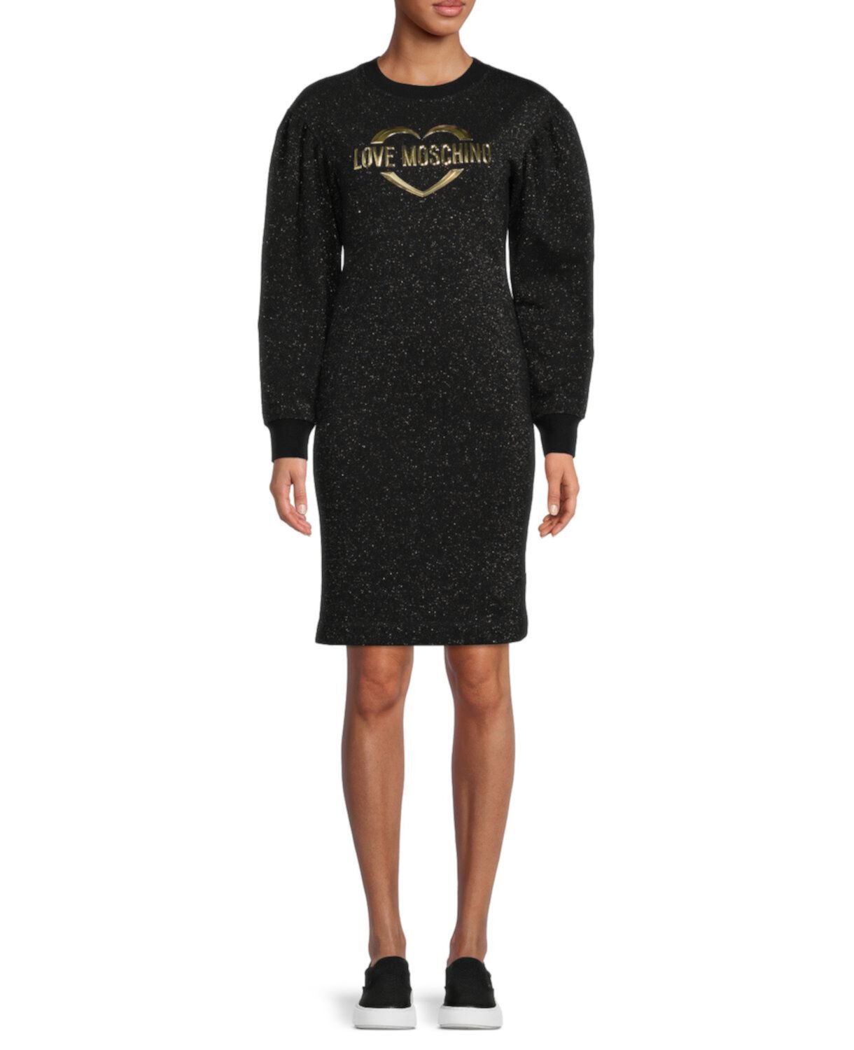 Мини-платье с пышными рукавами и логотипом LOVE Moschino