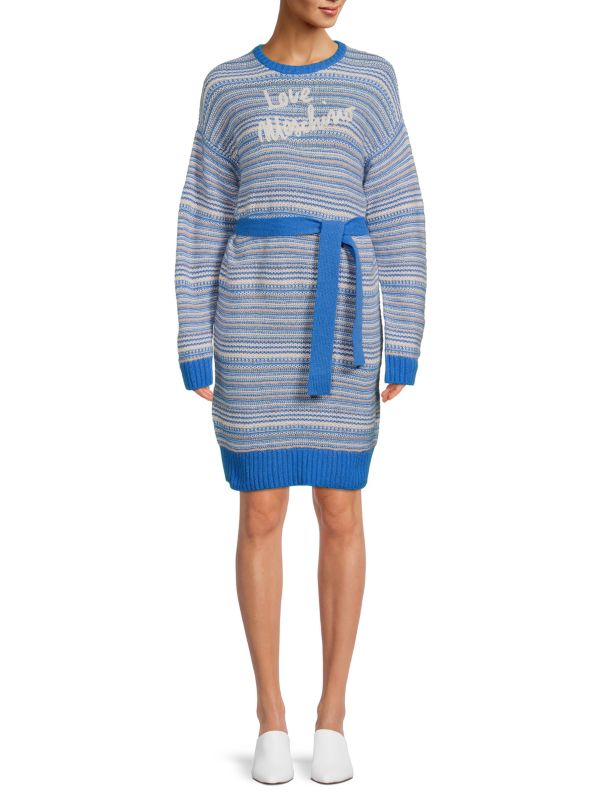 Платье-свитер в полоску с логотипом LOVE Moschino