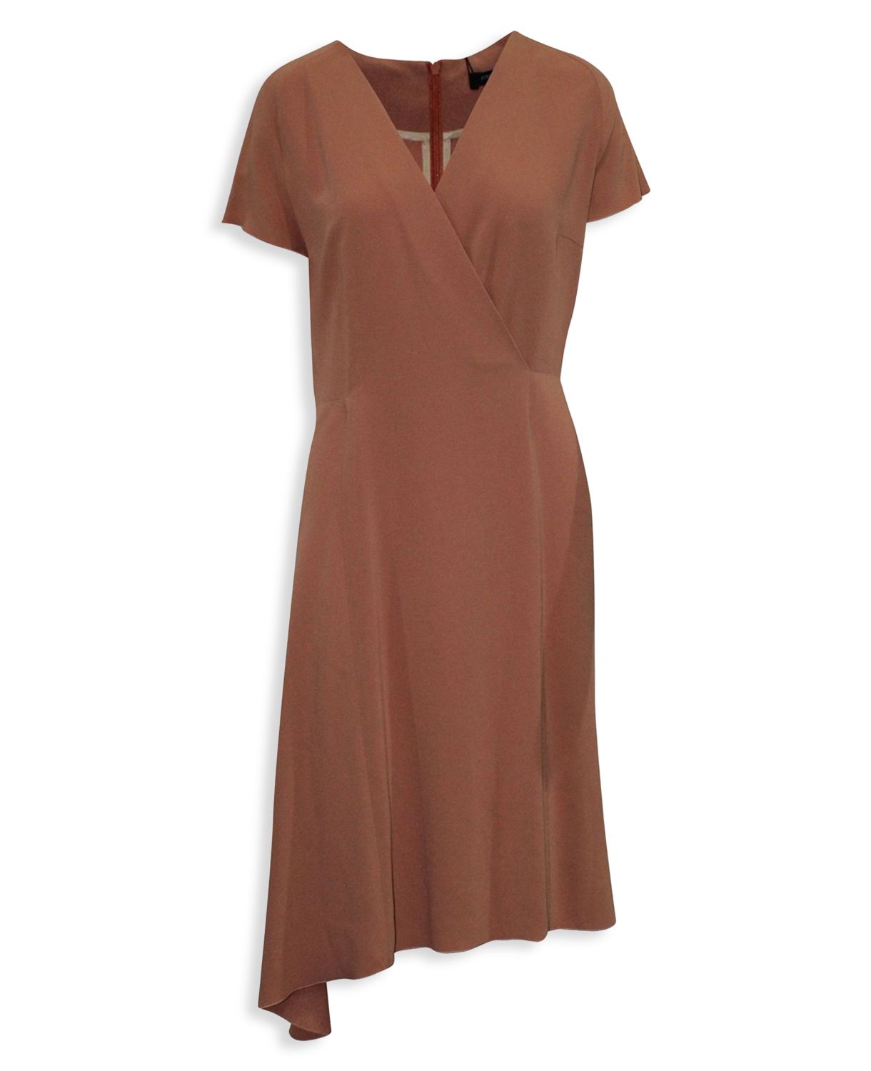 Темно-розовое ацетатное платье-миди Joseph с v-образным вырезом Joseph
