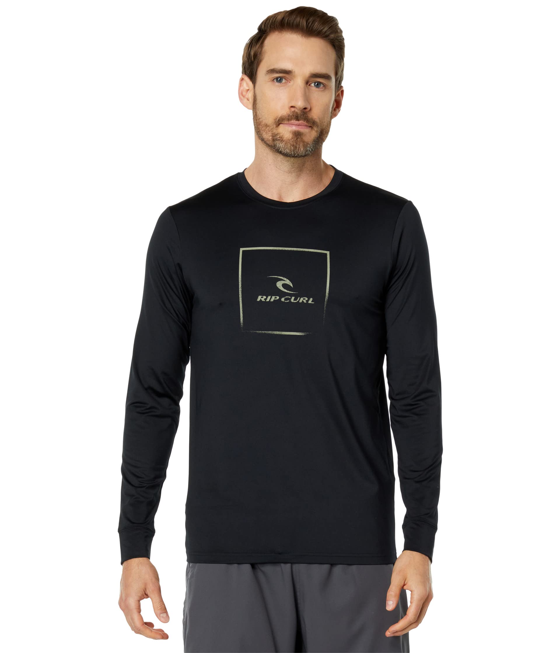 Футболка Rip Curl Corp Icon L/S Relaxed Fit UV с защитой UPF 50+, свободный крой, длинные рукава Rip Curl