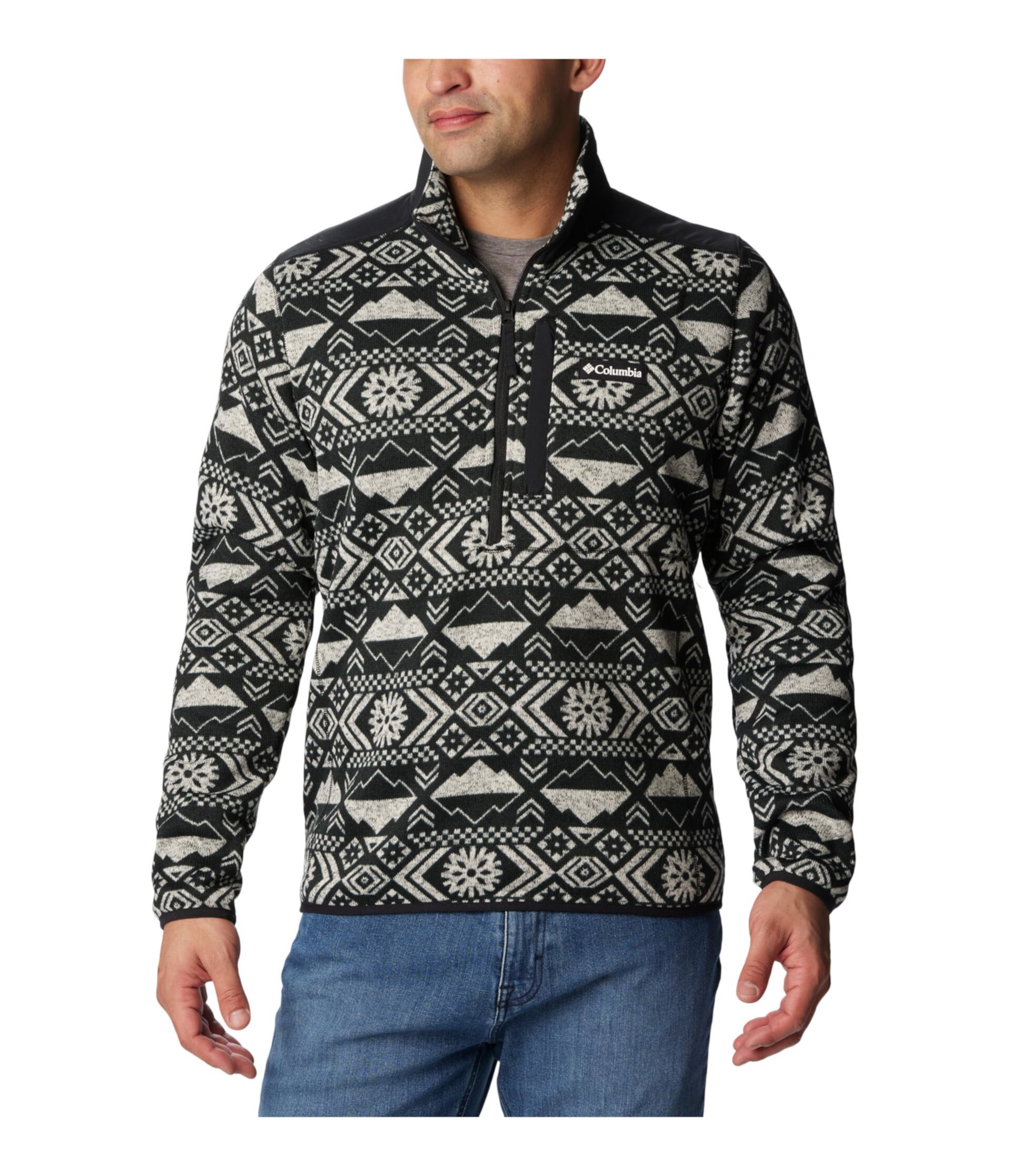 Свитшот Columbia Sweater Weather™ II Printed 1/2 Zip с карманом на рукаве и прочным материалом Columbia