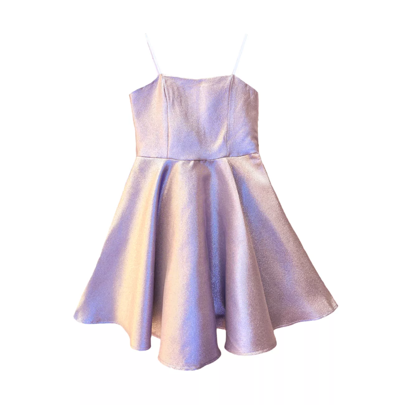 Расклешенное платье без бретелек для девочки с переливчатым блеском Un Deux Trois