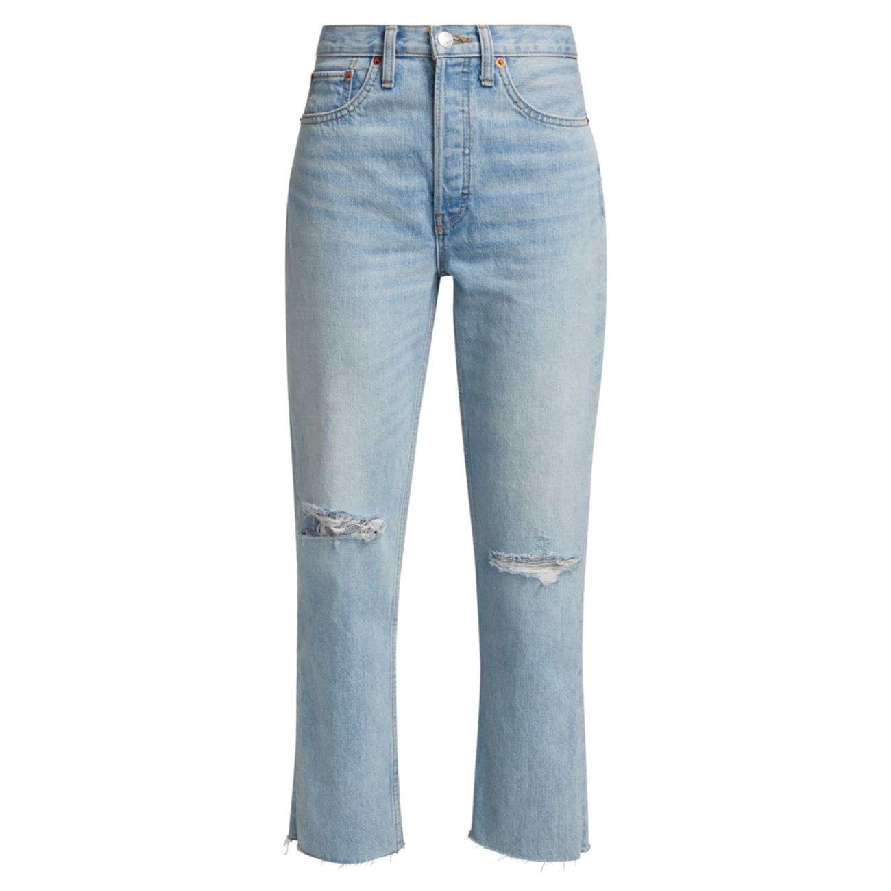 Укороченные джинсы 70s Stove Pipe с эффектом потертости Re/Done