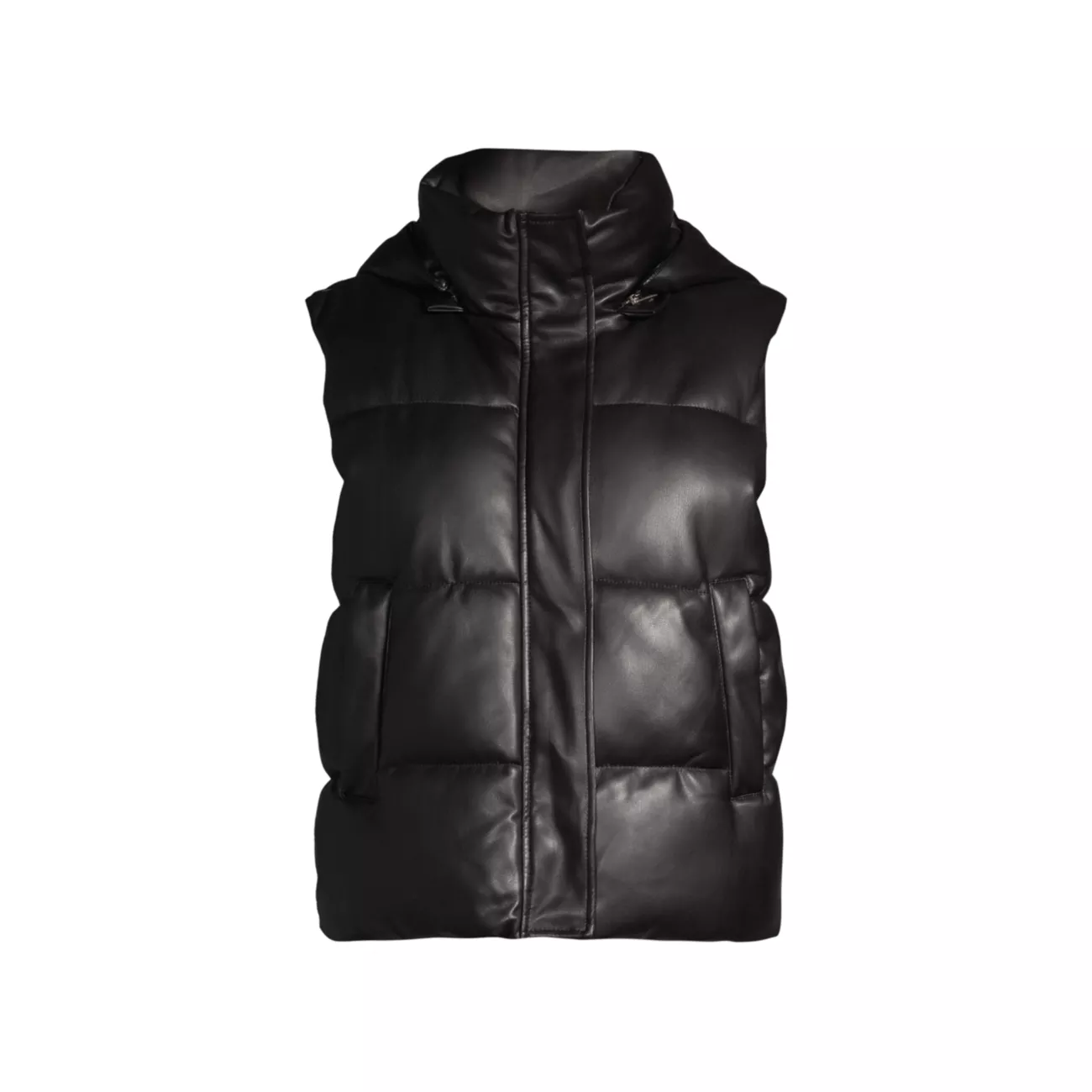 Rocky Faux Leather Hooded Vest APPARIS