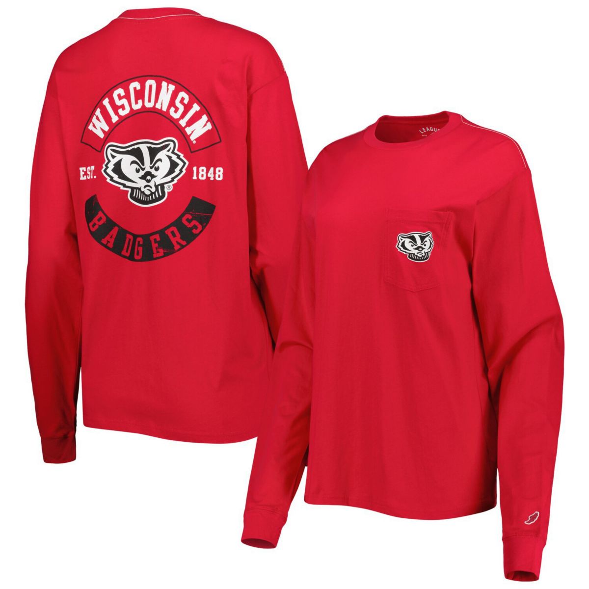 Женская Футболка League Collegiate Wear Wisconsin Badgers Oversized League Collegiate Wear