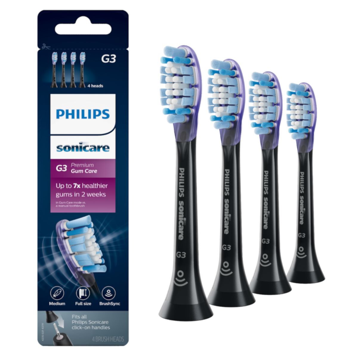 Сменные насадки для зубных щеток Philips Sonicare Premium Gum Care, 4 шт. Philips