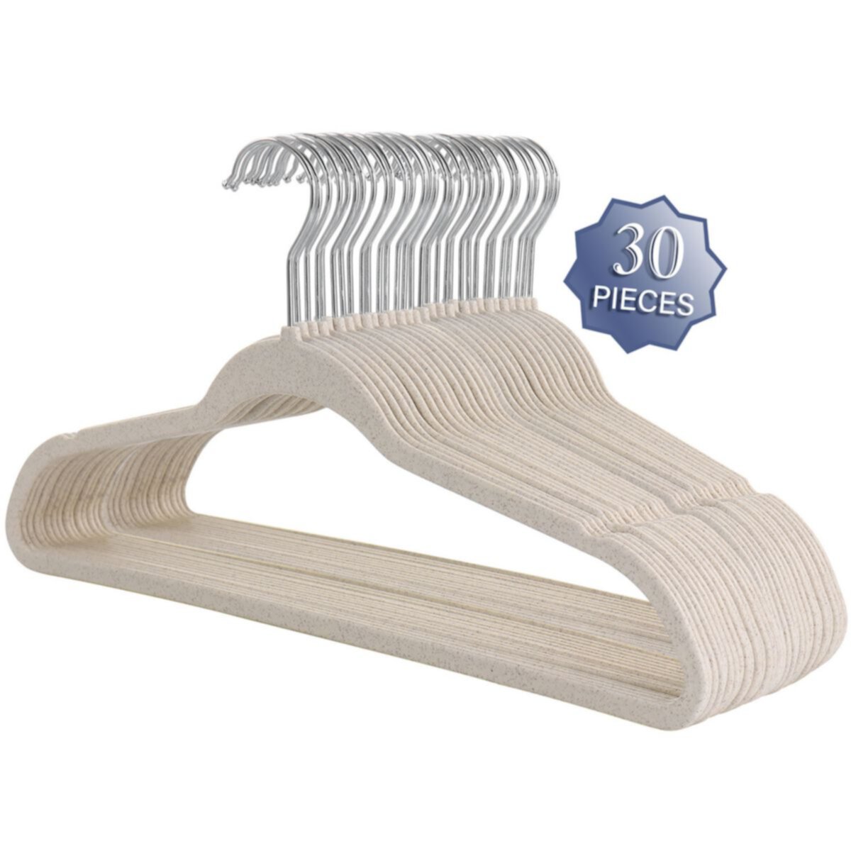 Elama Home 30 Piece Biodegradable Suit Hangers in Wheat Elama