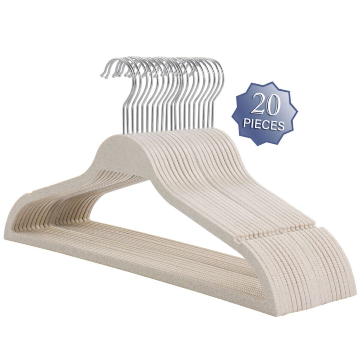 Elama Home 20 Piece Biodegradable Coat Hangers in Wheat Elama