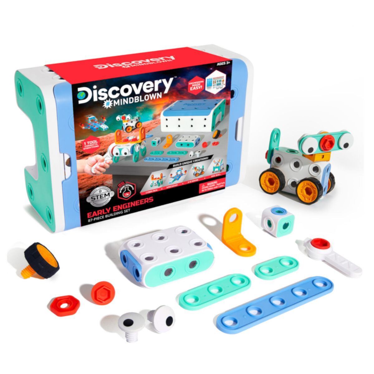 Discovery Mindblown 88-Piece STEM Toy Early Engineers Building Set Discovery Mindblown