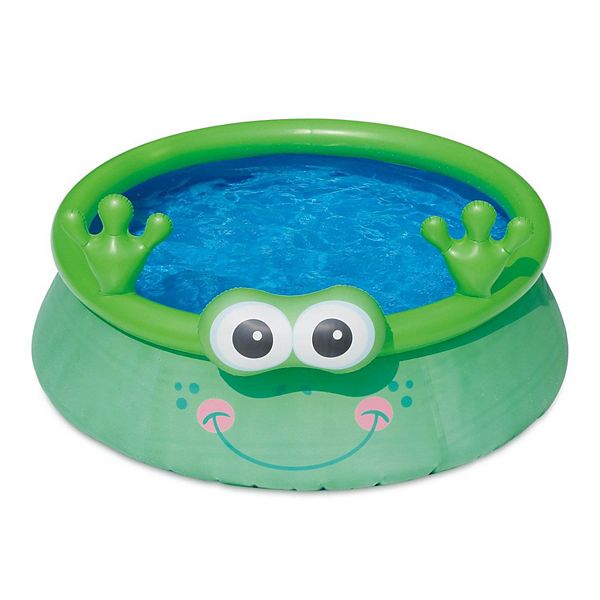 Summer Waves 6ft x 20in Inflatable Frog Character Quick Set Swimming Pool, Green Summer Waves