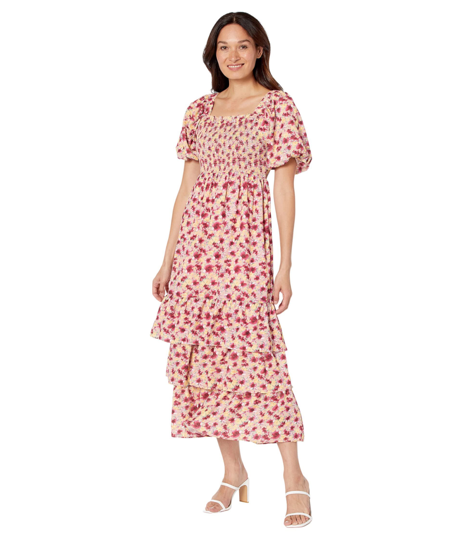 Платье макси с цветочным принтом English Factory