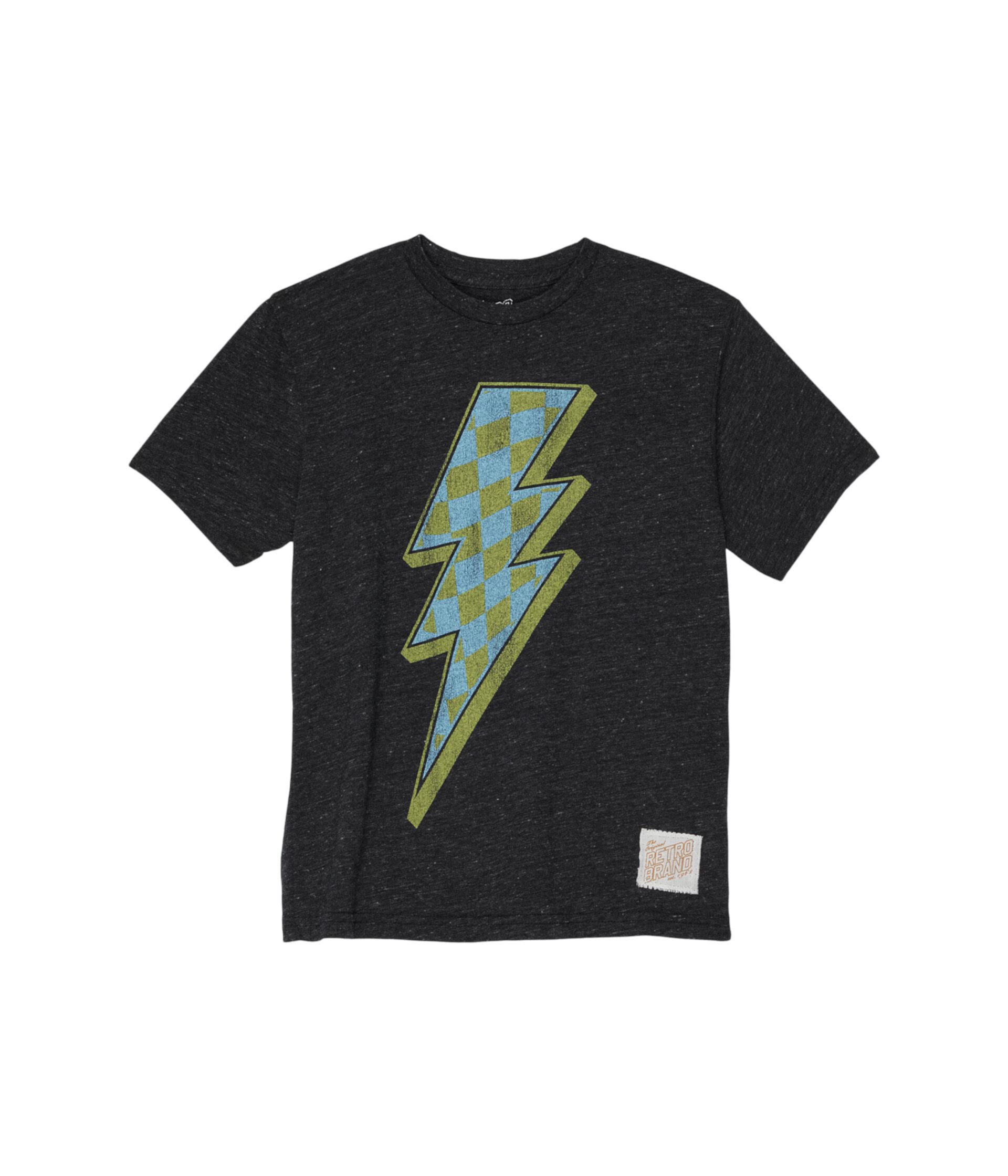 Детская Футболка The Original Retro Brand Tri-Blend Checkered Lightning Bolt Crew Neck Tee The Original Retro Brand Kids