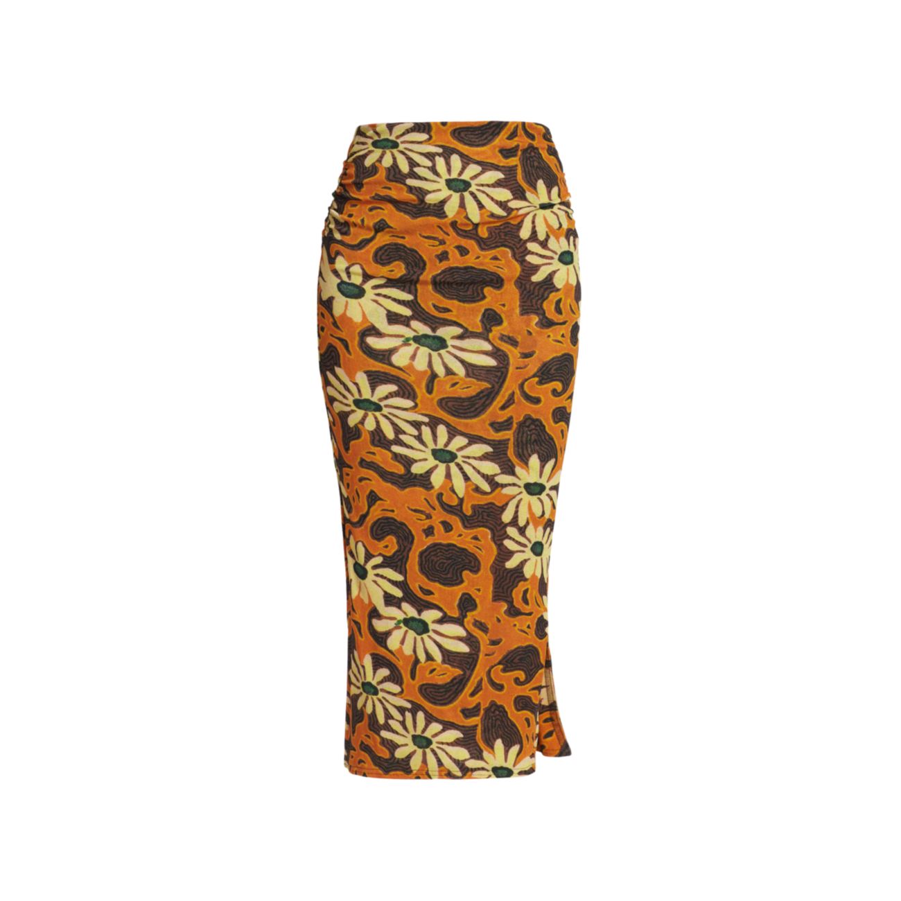 Приталенная юбка миди с цветочным принтом Sibi Nanushka