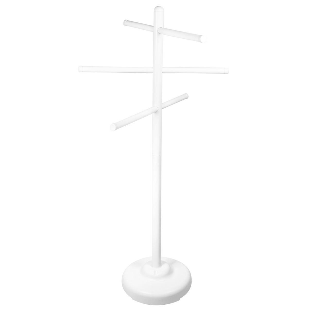 Swimline 89032 52&#34; Tall 3-Arm Free Standing Poolside Towel Accessory Rack, White Swimline