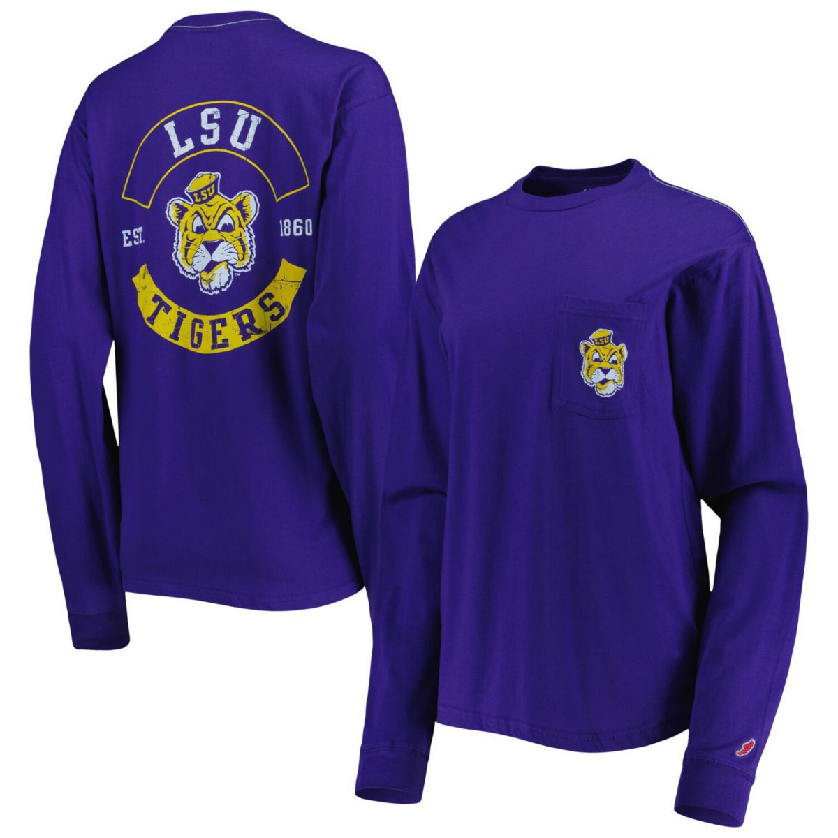 Женская Футболка League Collegiate Wear С oversize карманом LSU Tigers League Collegiate Wear