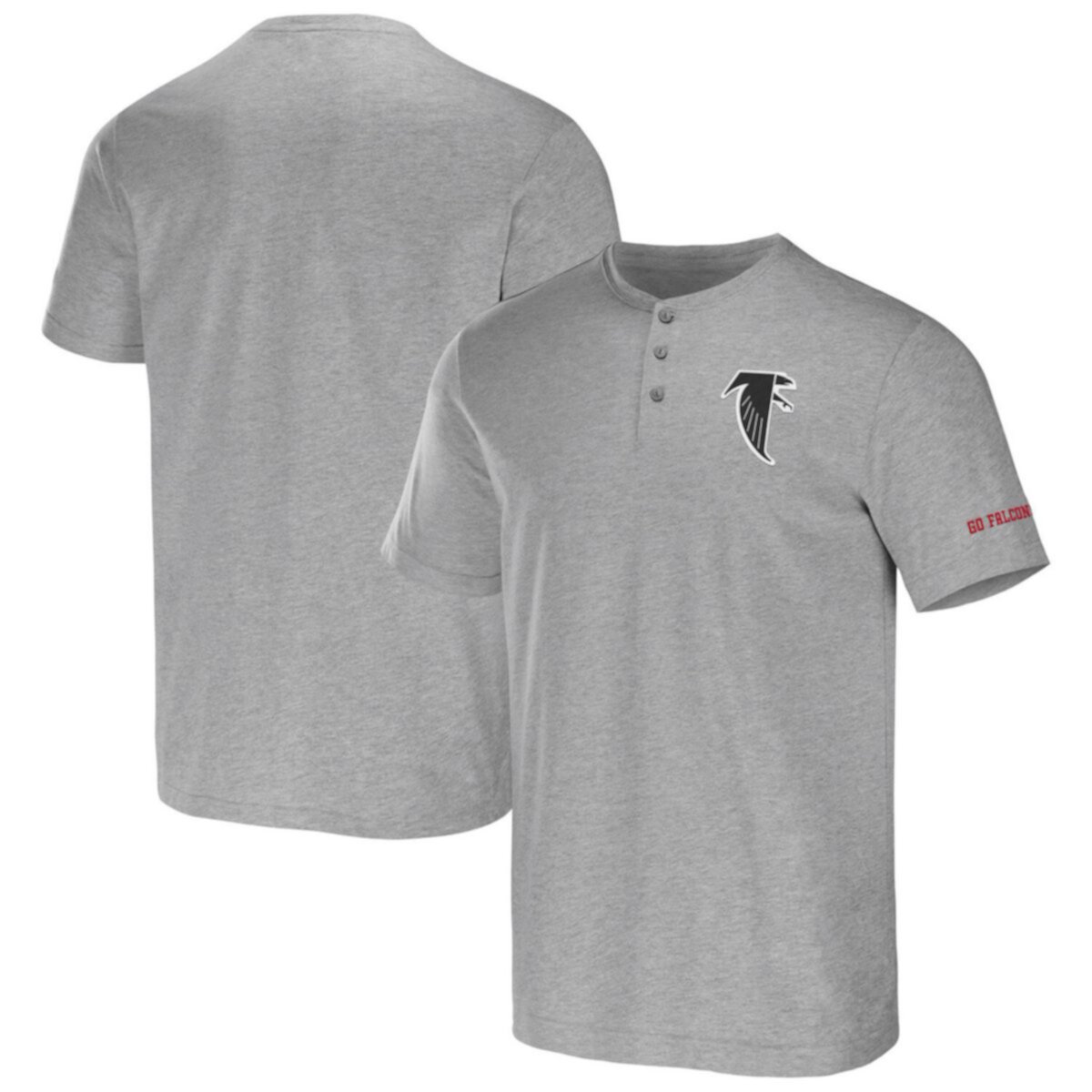 Мужская футболка Henley Atlanta Falcons из коллекции NFL x Darius Rucker от Fanatics Heather Grey Atlanta Falcons Darius Rucker Collection by Fanatics