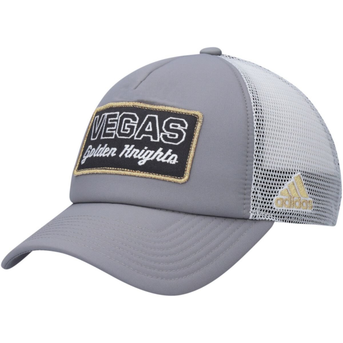 Мужская бейсболка adidas Grey/White Vegas Golden Knights Locker Room Foam Trucker Snapback Hat Adidas
