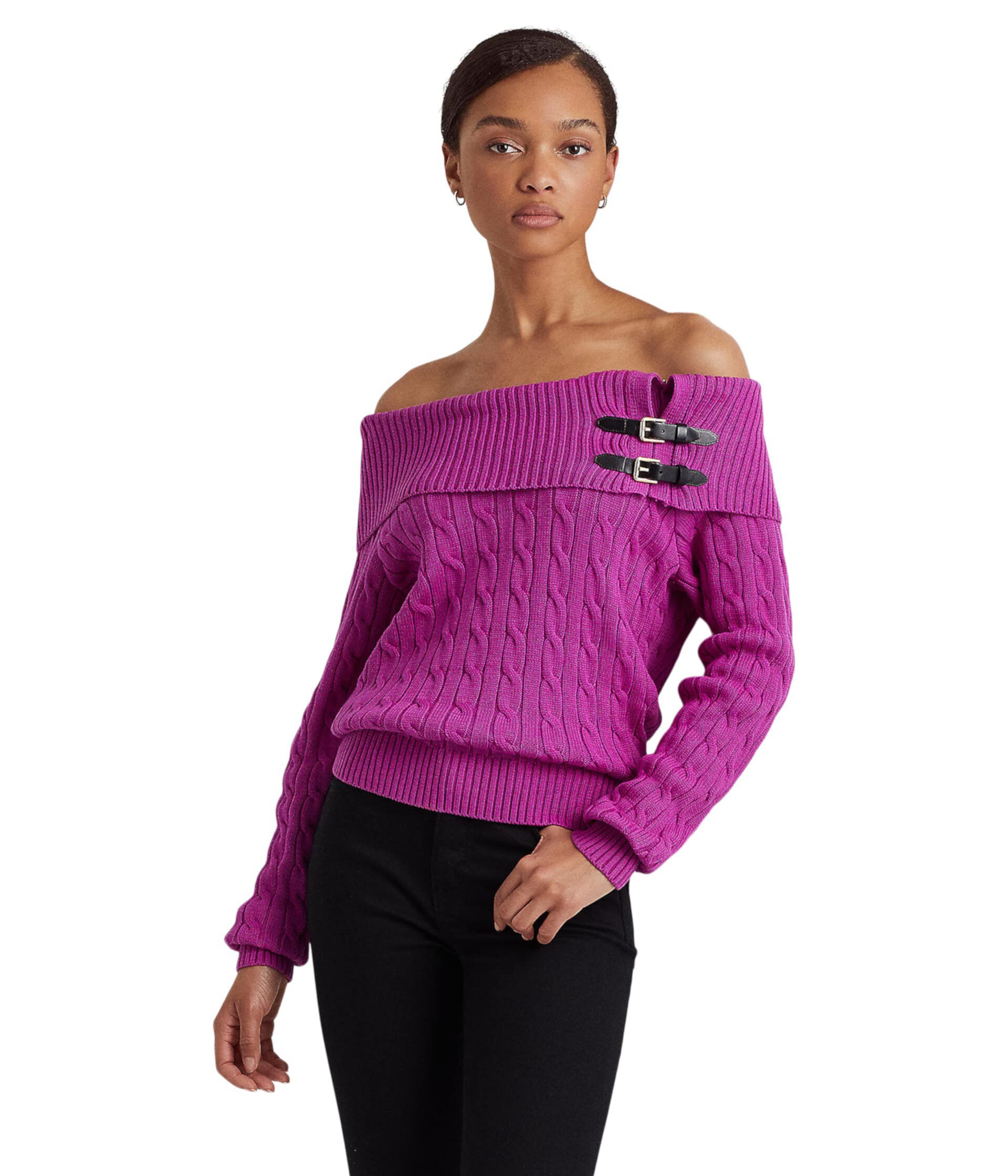 Off-the-Shoulder Cable-Knit Sweater LAUREN Ralph Lauren