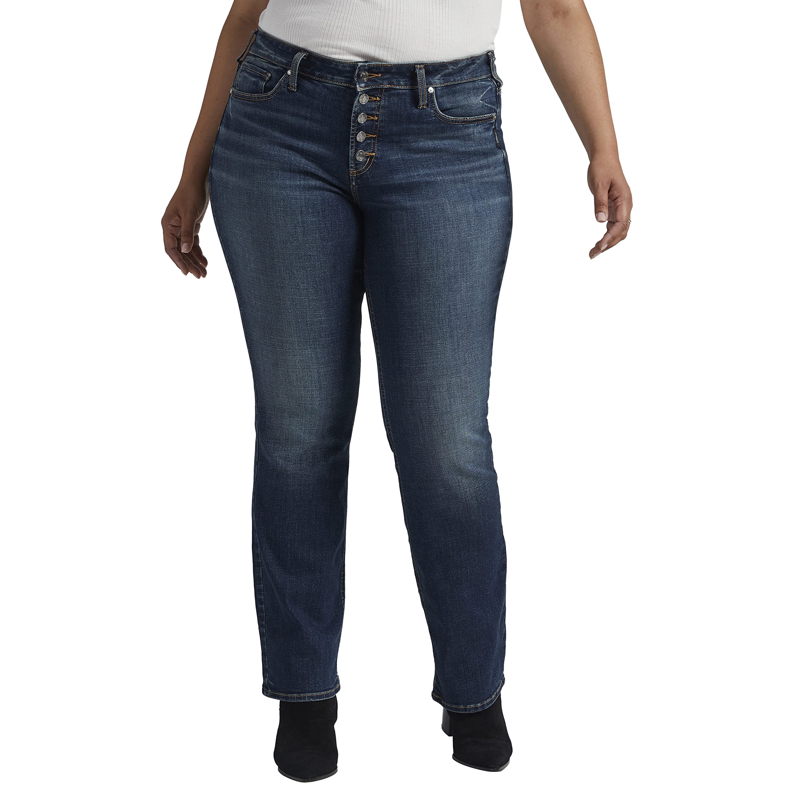 Узкие джинсы со средней посадкой Suki большого размера W93639ECF443 Silver Jeans Co.