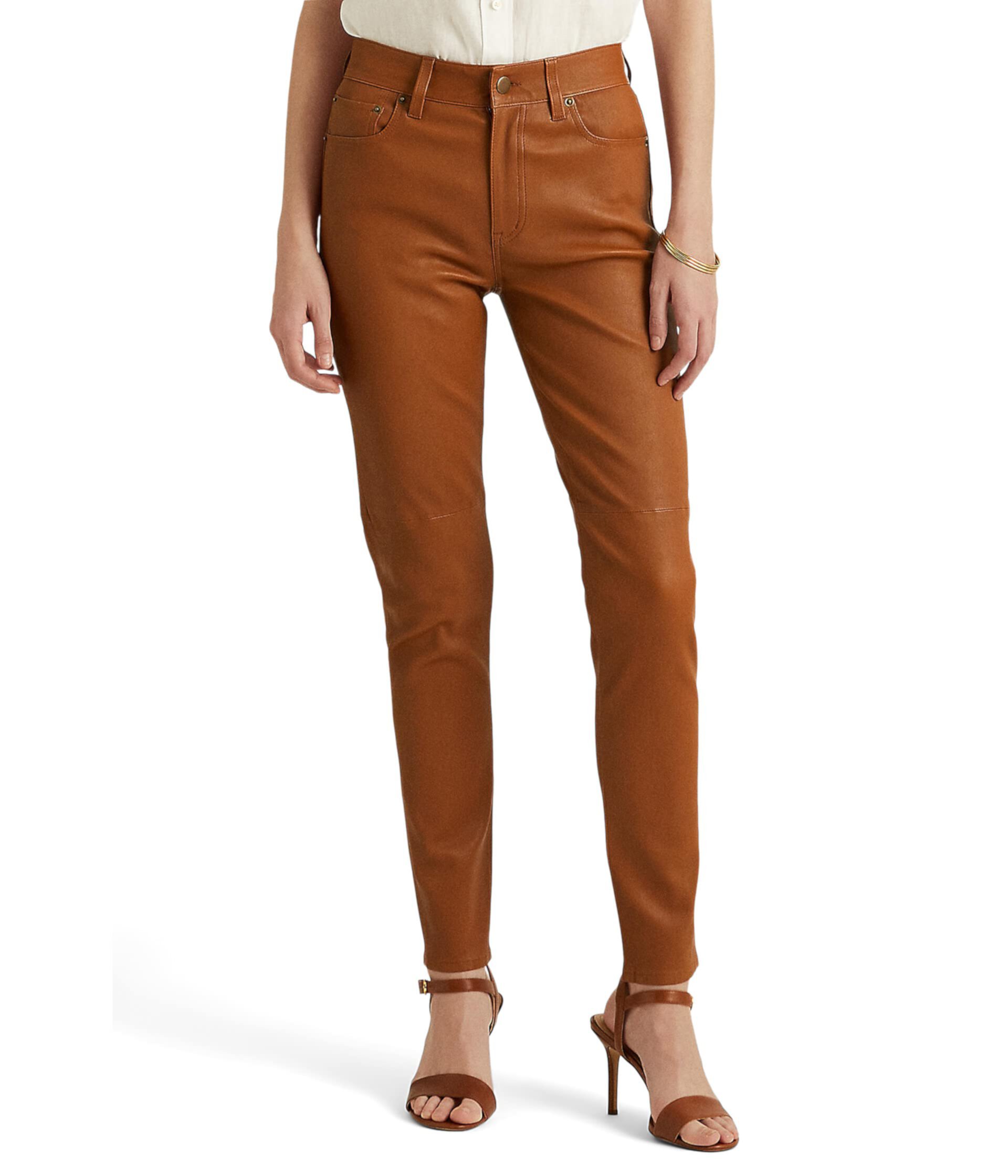 Nappa Leather High-Rise Skinny Ankle Pants LAUREN Ralph Lauren