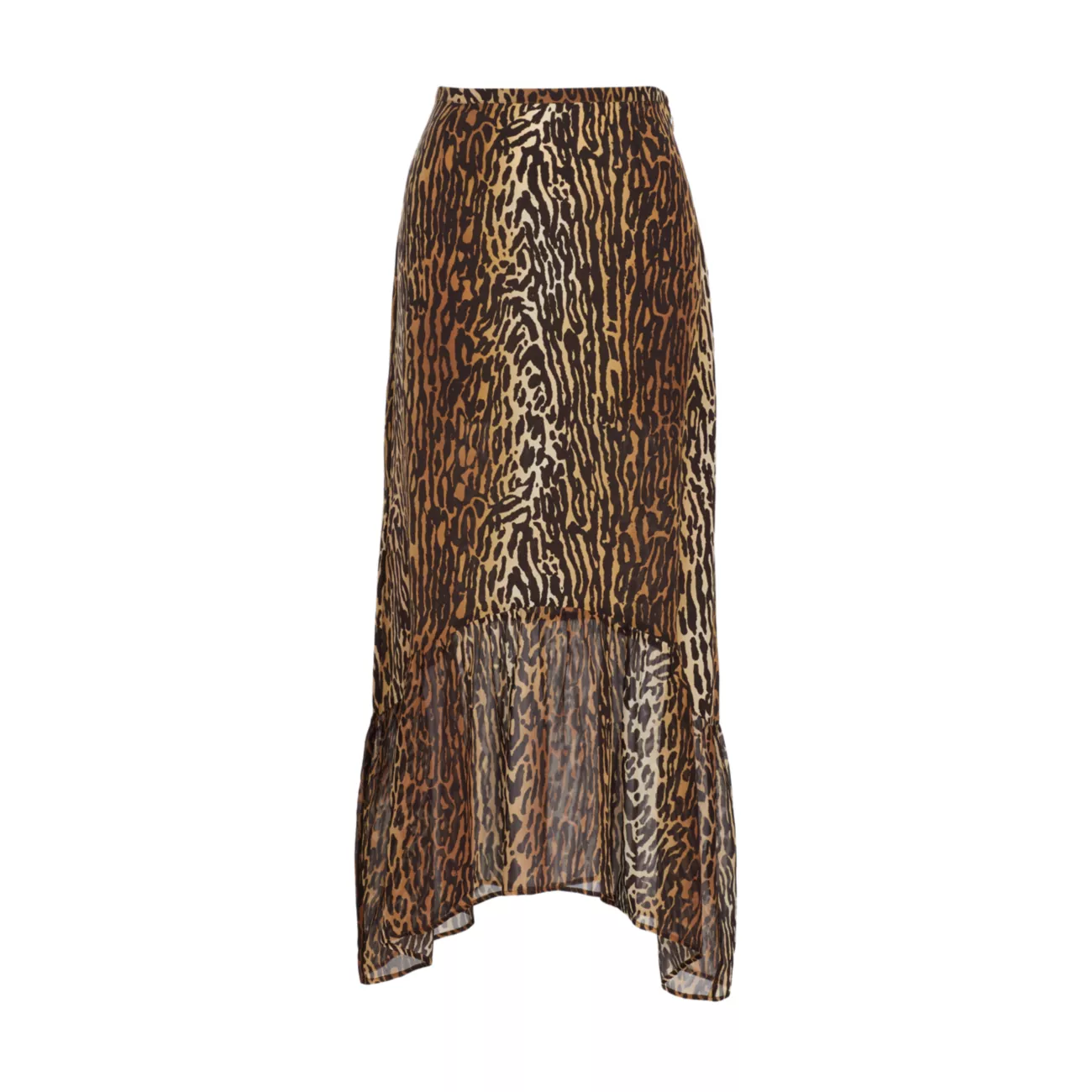 Шелковая юбка миди с леопардовым принтом Leandra RIXO