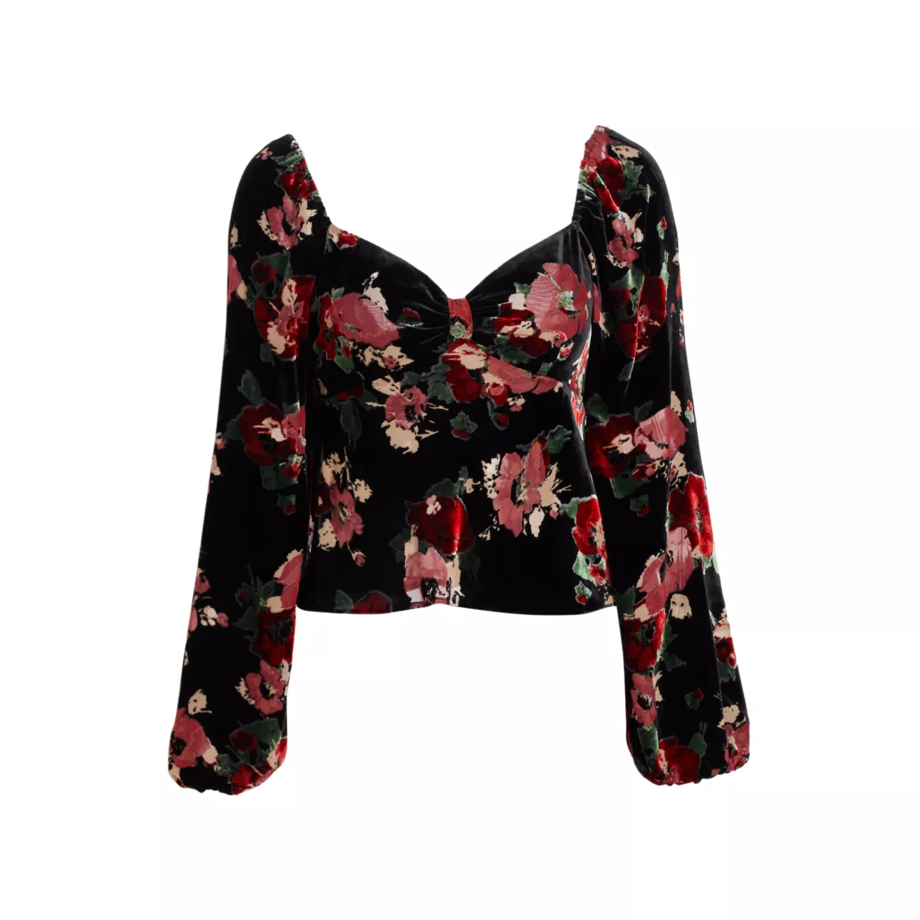 Бархатная блузка Bridgette с цветочным принтом RIXO