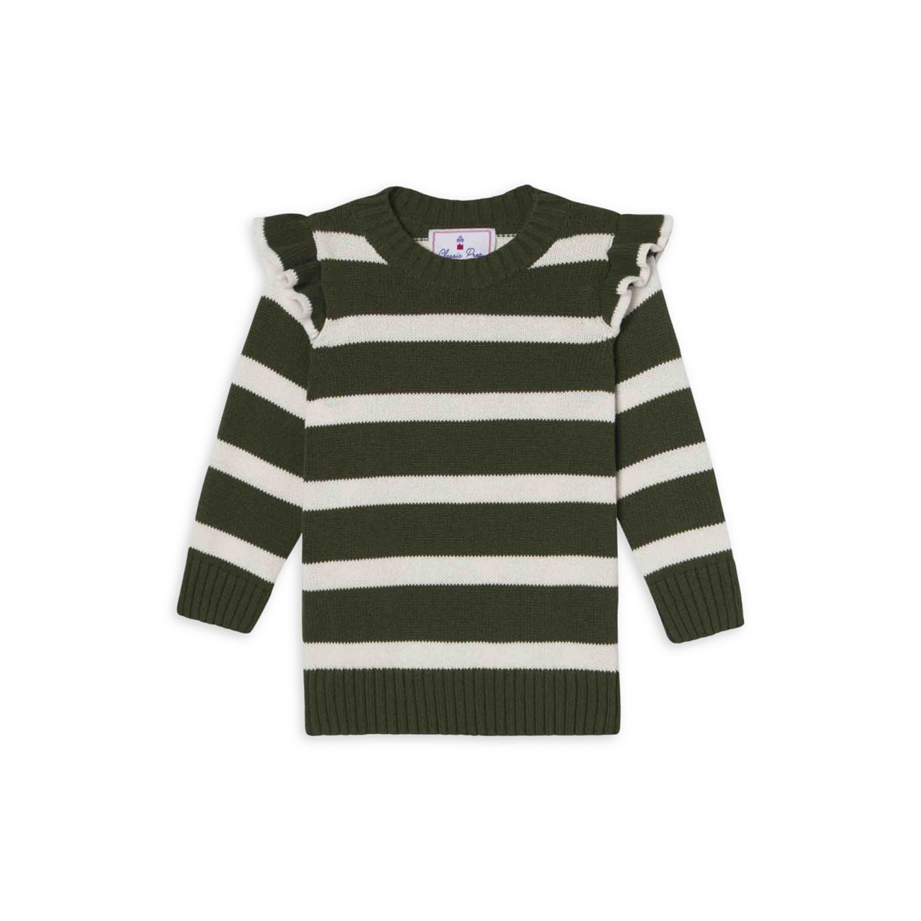 Маленькая девочка и усилитель; Полосатый свитер Caroline Anderson для девочек Classic Prep