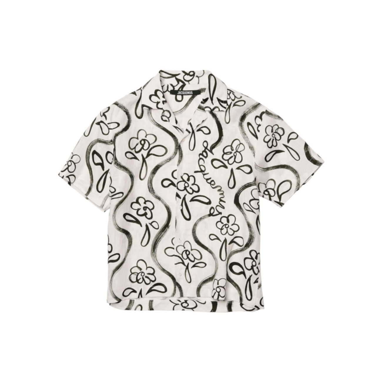 Джинсовая рубашка на пуговицах с цветочным принтом La Chemise Jacquemus