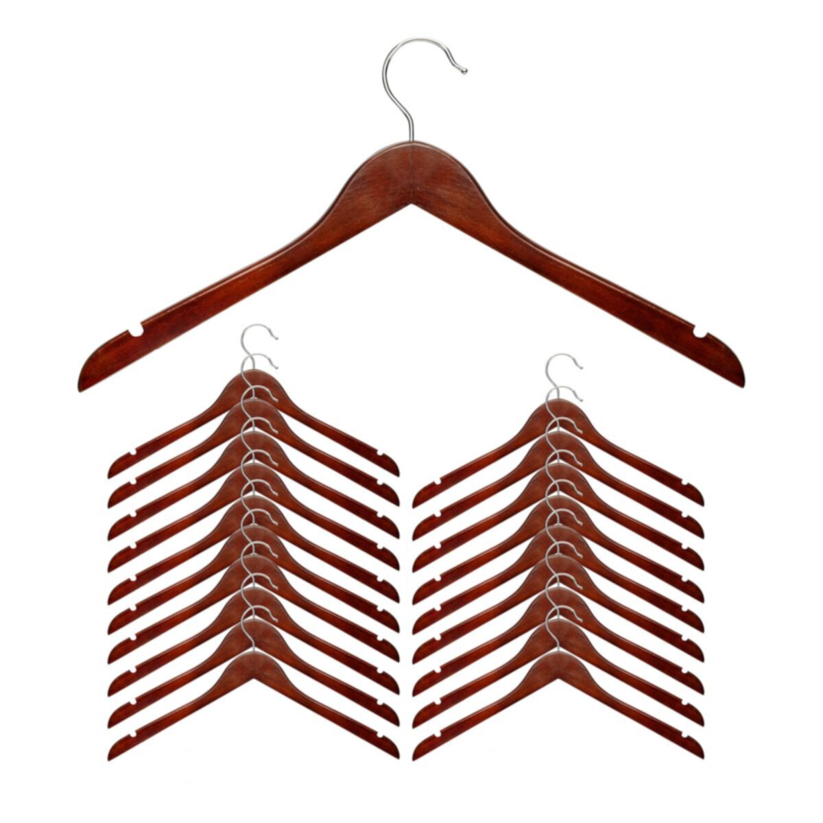 Honey-Can-Do Cherry Wooden Shirt Hangers 20-Pack Set Honey-Can-Do