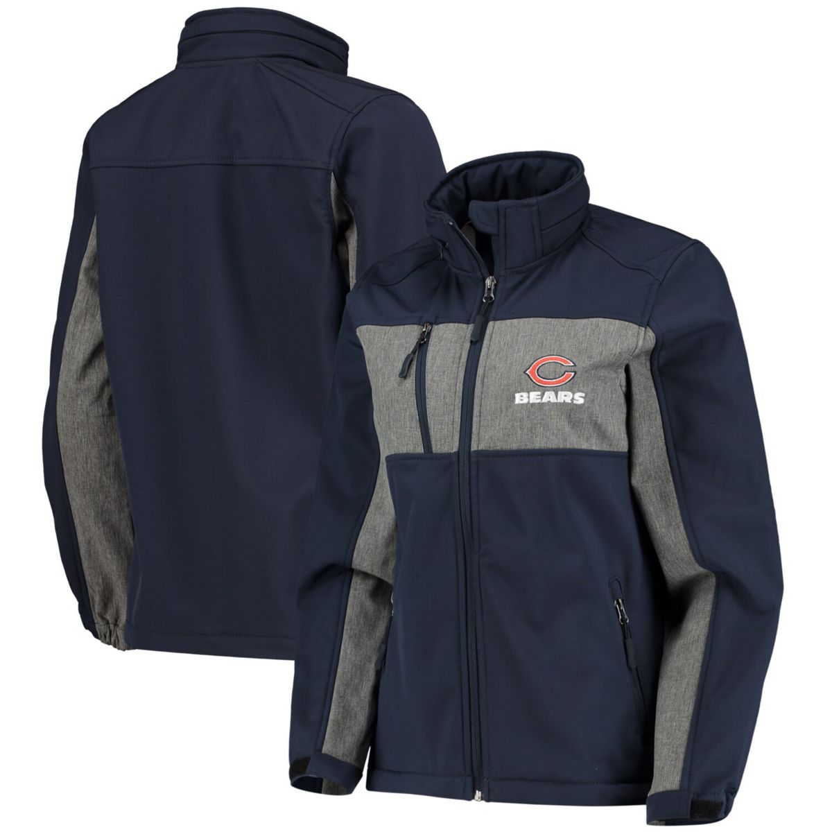 Женская Повседневная куртка Dunbrooke Navy Chicago Bears Zephyr Softshell с полным застежкой Dunbrooke