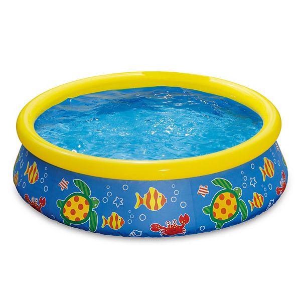 Summer Waves P1000515C167 5ft x 15in Inflatable Quick Set Pool w/ Ocean Print Summer Waves