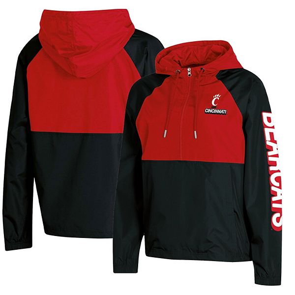 Женская Повседневная куртка Champion Черная Cincinnati Bearcats Colorblocked Packable Raglan Half-Zip Hoodie Champion